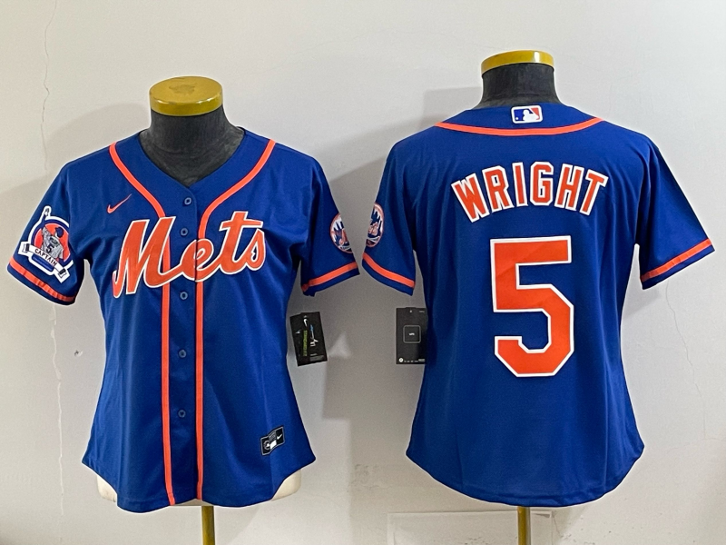 Youth New York Mets #5 Wright blue 2025 MLB Nike jersey 009